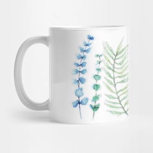 Blue and green plant Mug